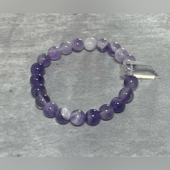 Amethyst with clear quartz - Picture 3 of 3